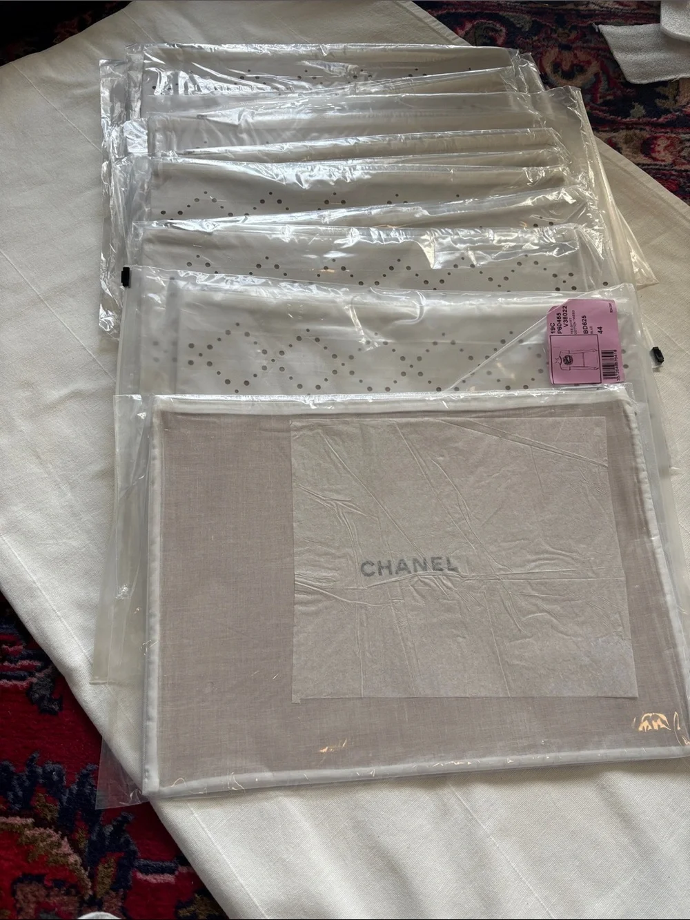 CHANEL Ivory Logo Dust Bags